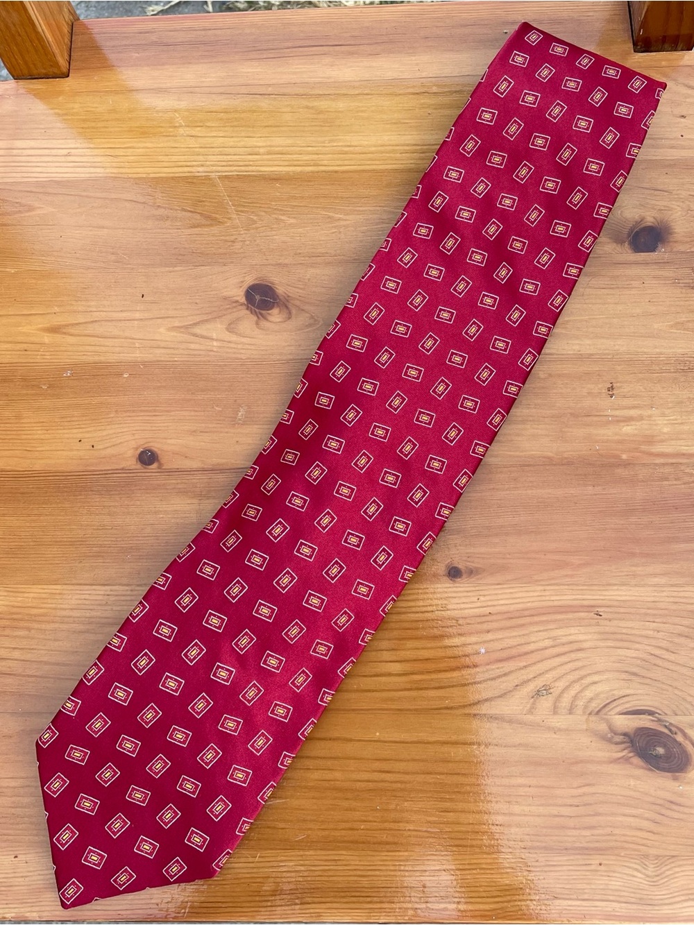 Classic Red Geometric Men's Tie